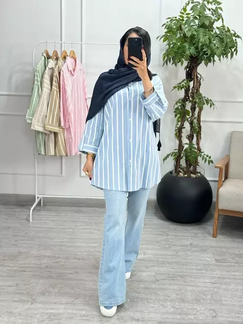 شومیزمانتویی راه راه رنگی