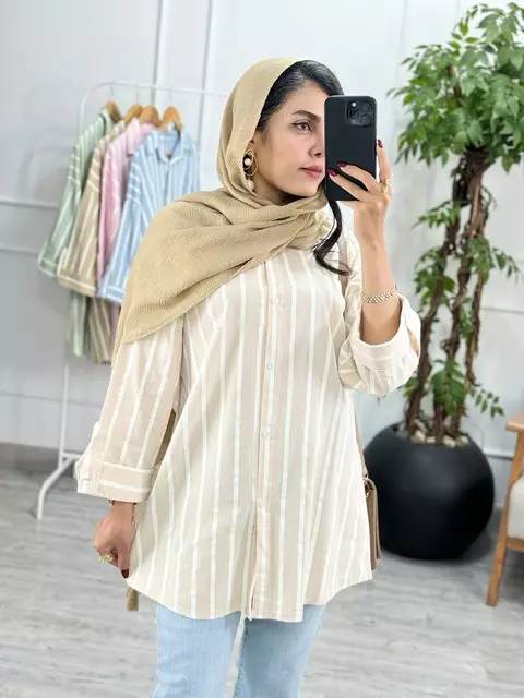 شومیزمانتویی راه راه رنگی