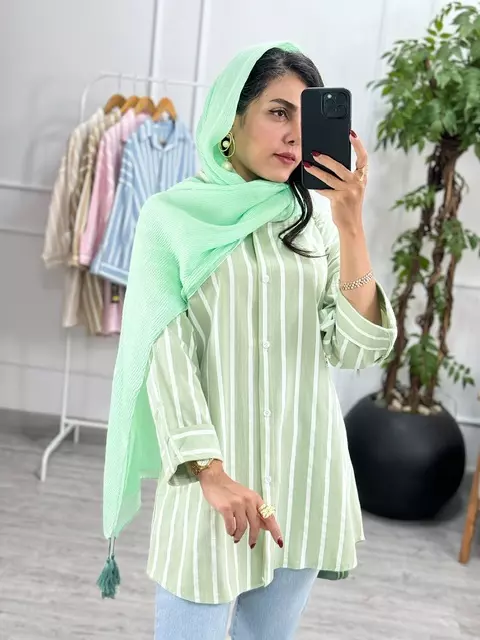 شومیزمانتویی راه راه رنگی