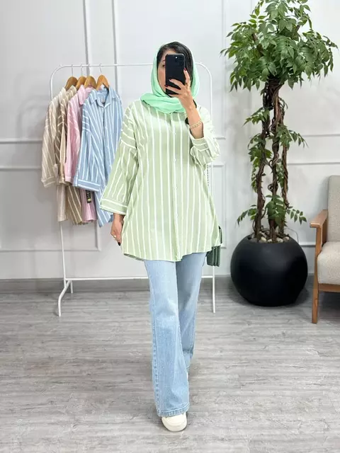 شومیزمانتویی راه راه رنگی