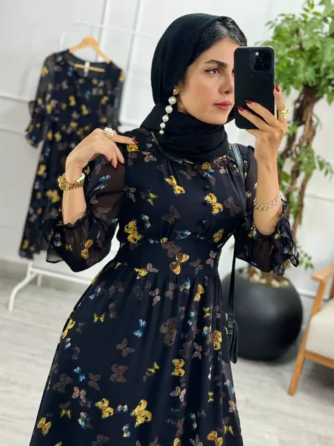 پیراهن حریر پروانه