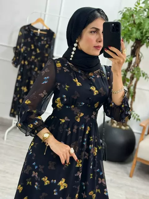 پیراهن حریر پروانه