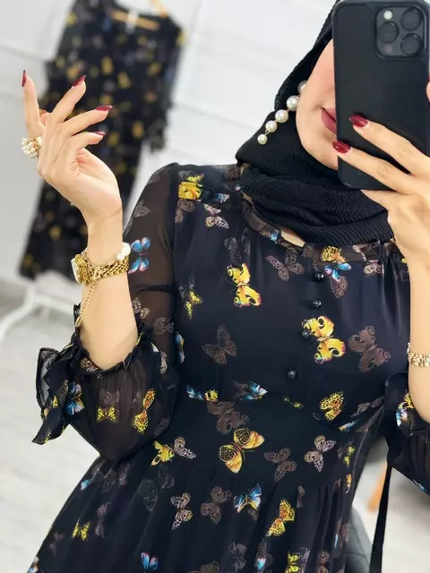 پیراهن حریر پروانه
