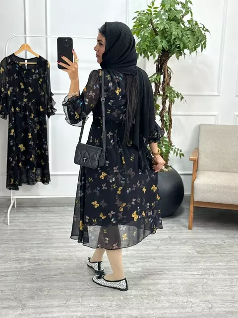 پیراهن حریر پروانه