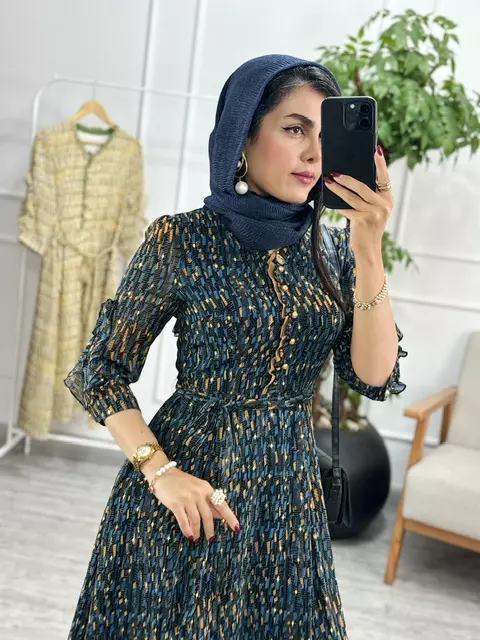 پیراهن حریر طلاکوب