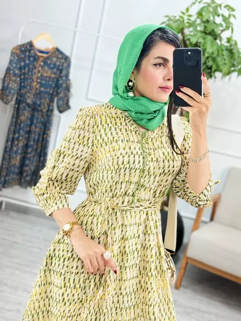 پیراهن حریر طلاکوب