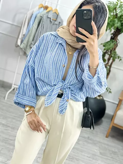 شومیز راه راه دیبا