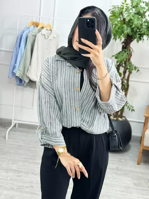 شومیز راه راه دیبا