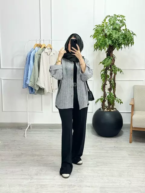 شومیز راه راه دیبا