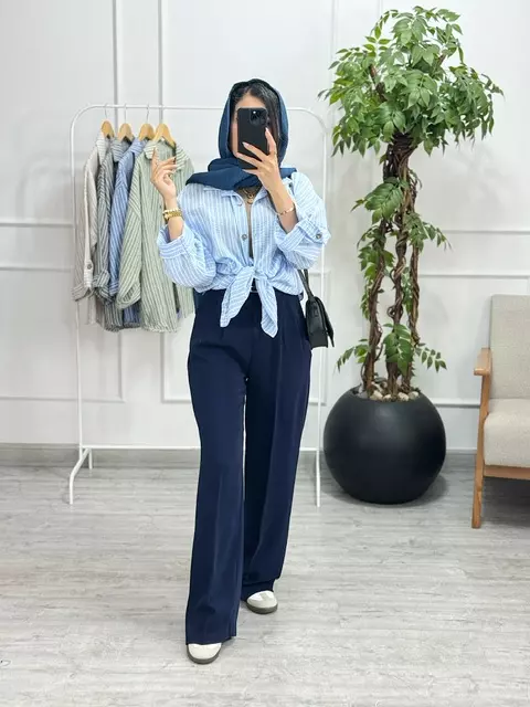شومیز راه راه دیبا