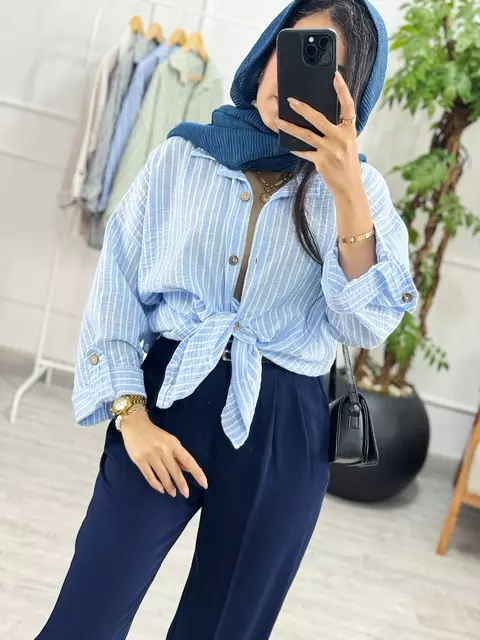 شومیز راه راه دیبا