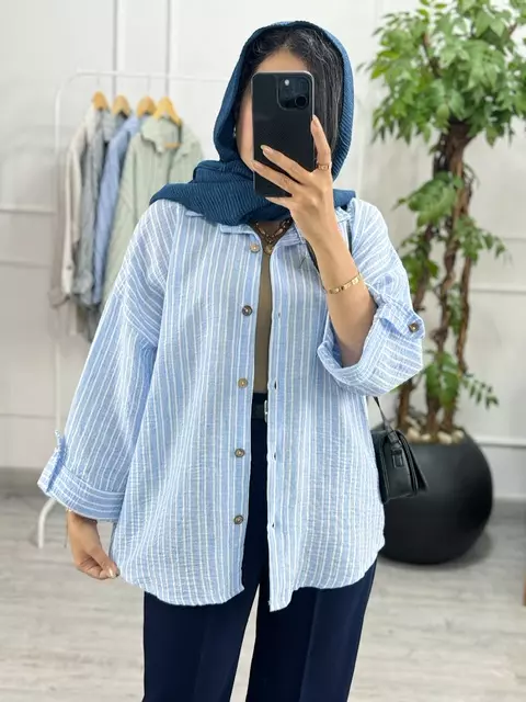 شومیز راه راه دیبا