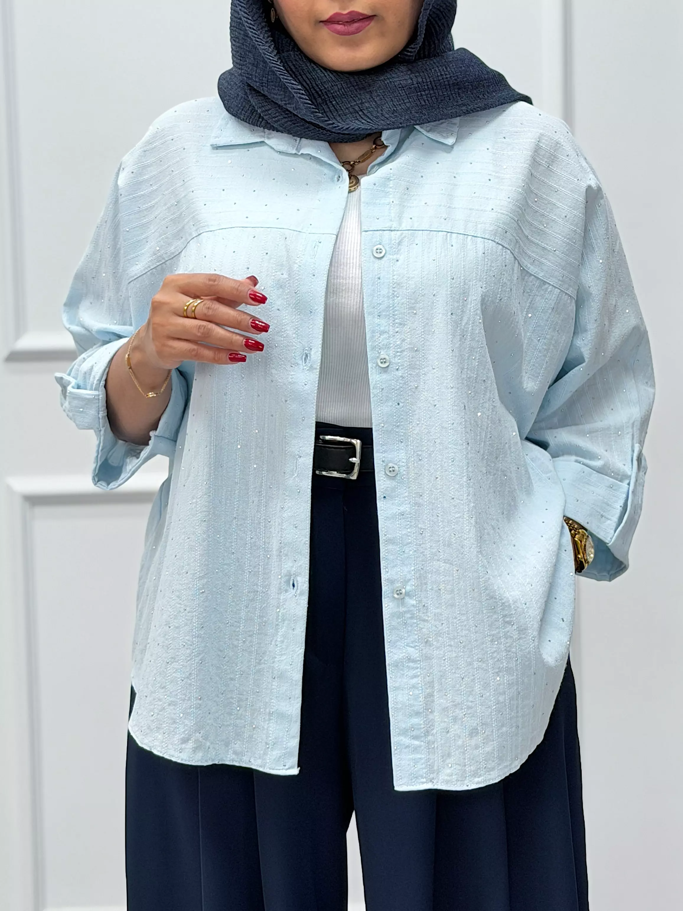 شومیز نگینی پاستلی