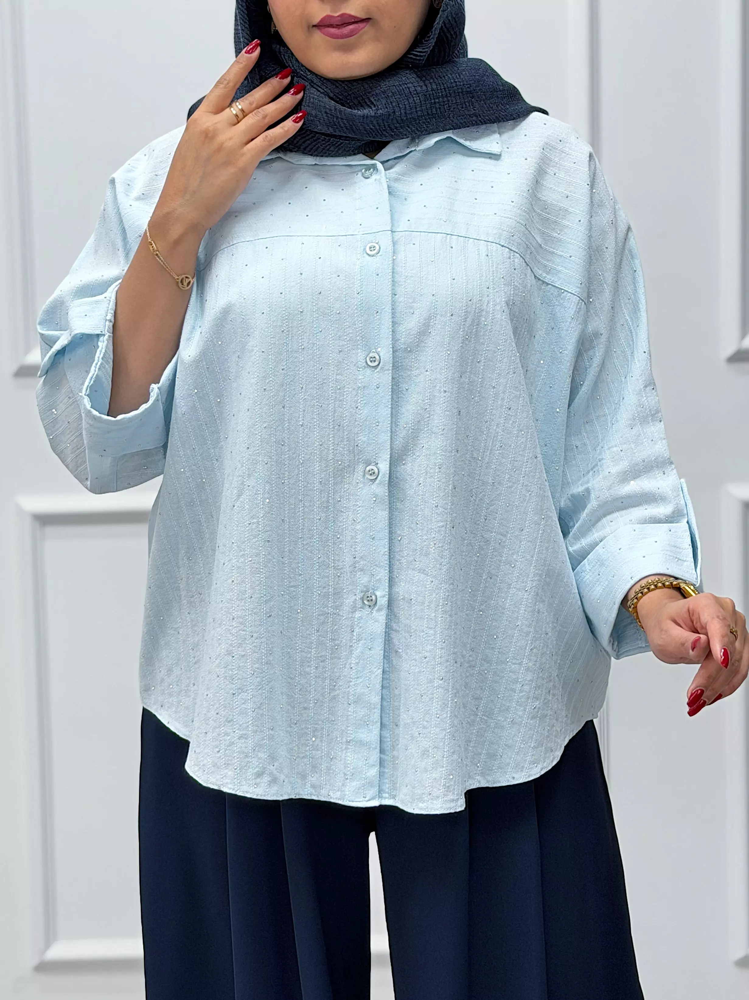 شومیز نگینی پاستلی
