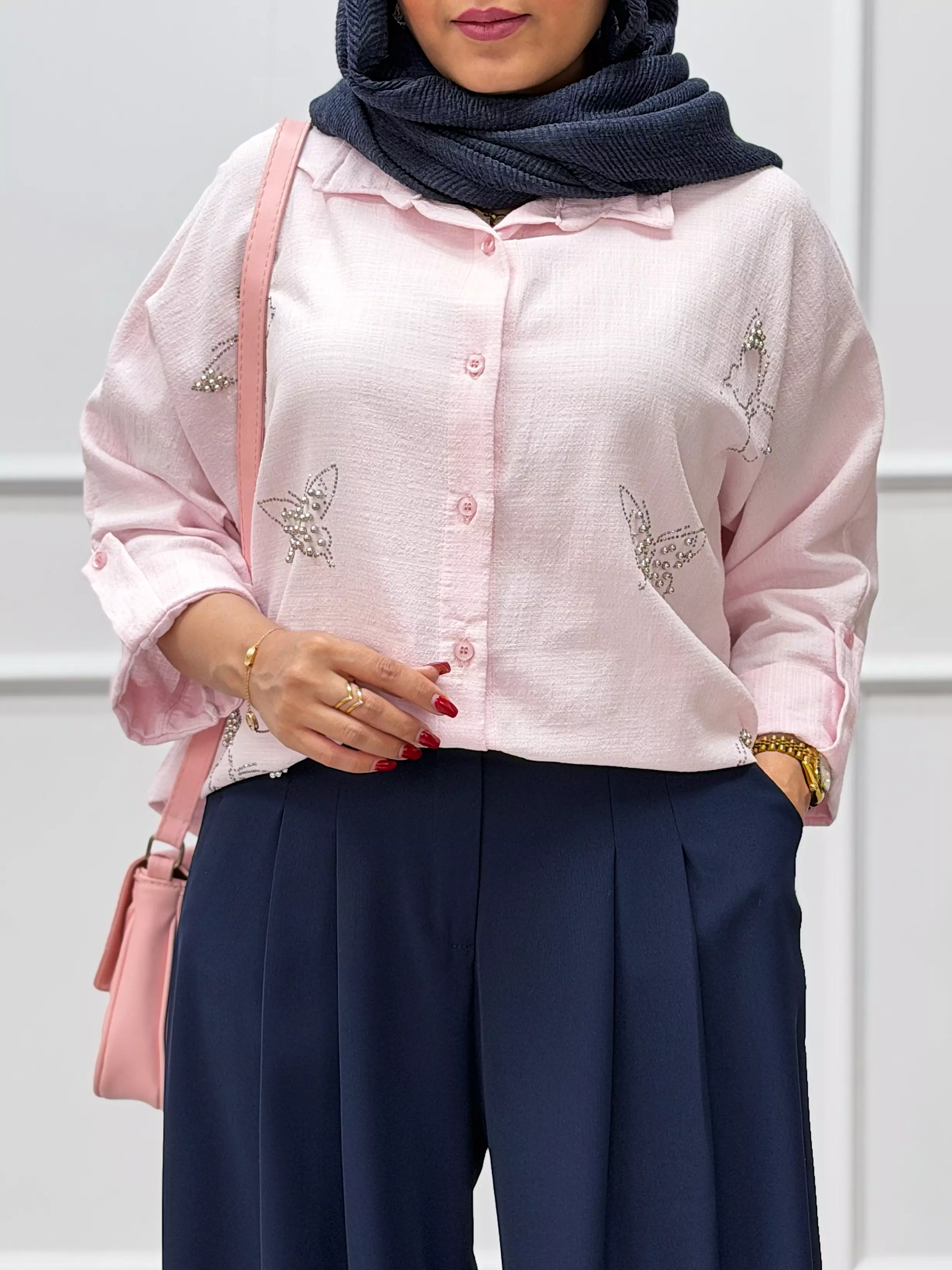 شومیز پروانه مرواریدی