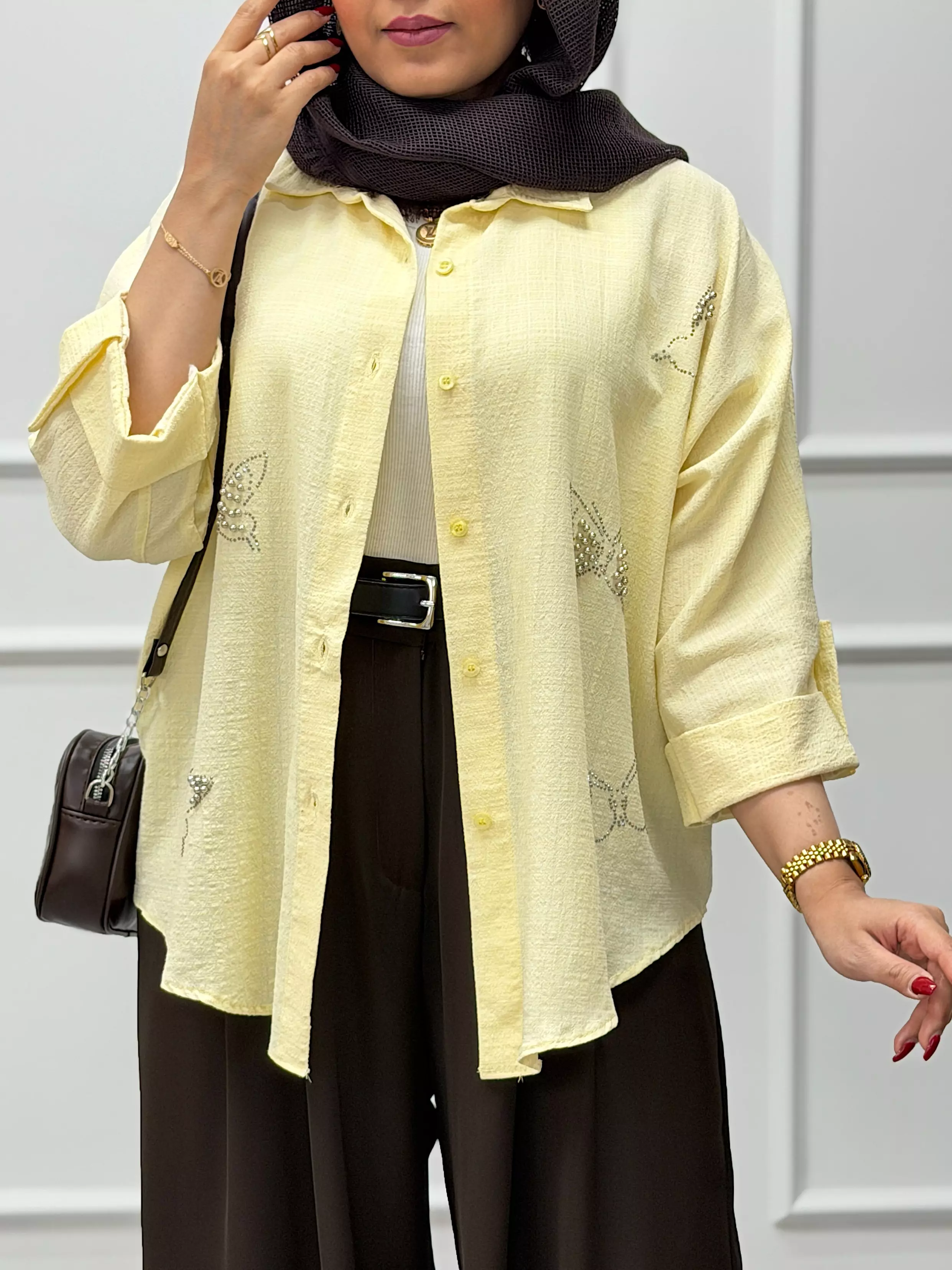 شومیز پروانه مرواریدی