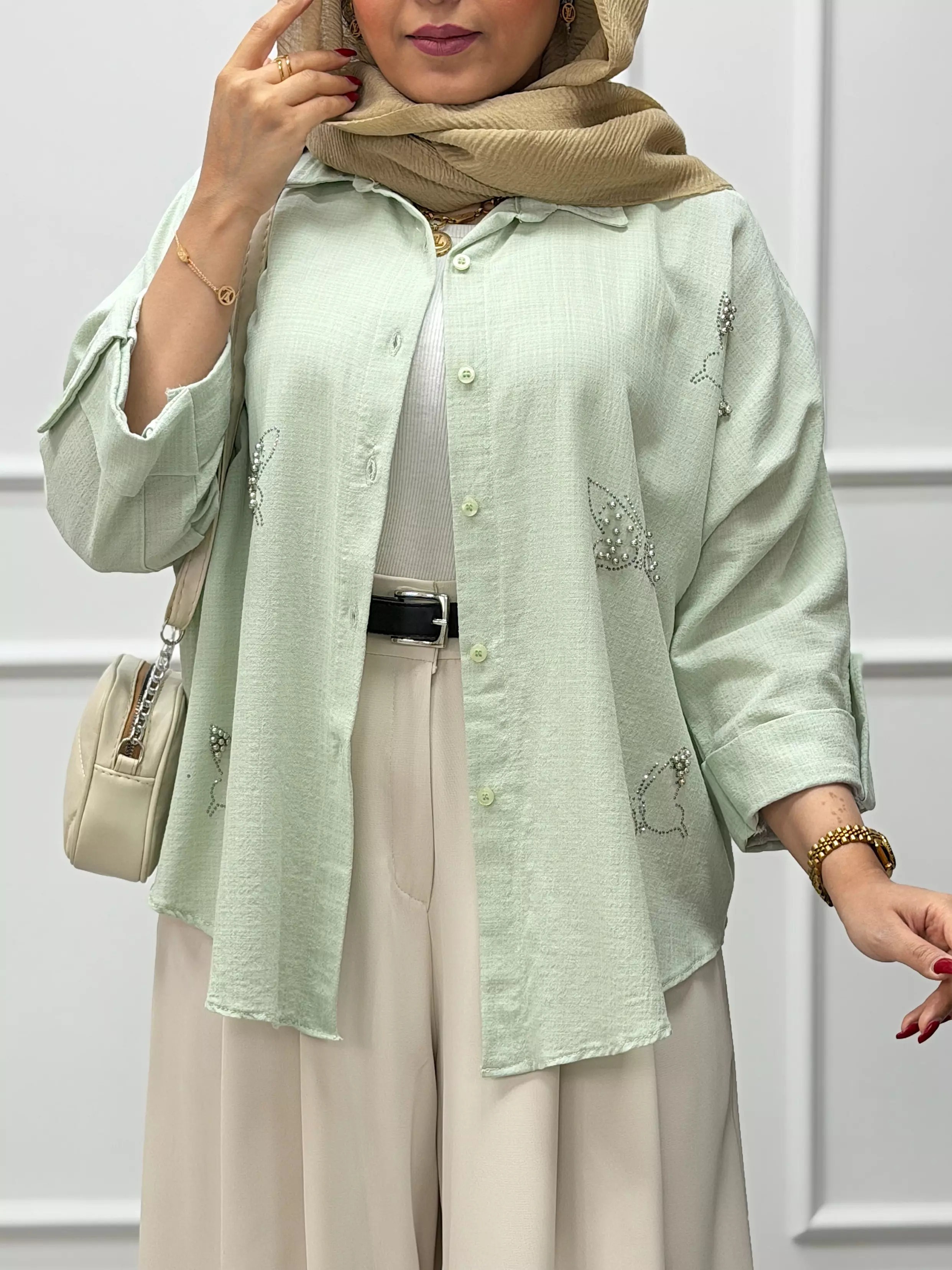 شومیز پروانه مرواریدی