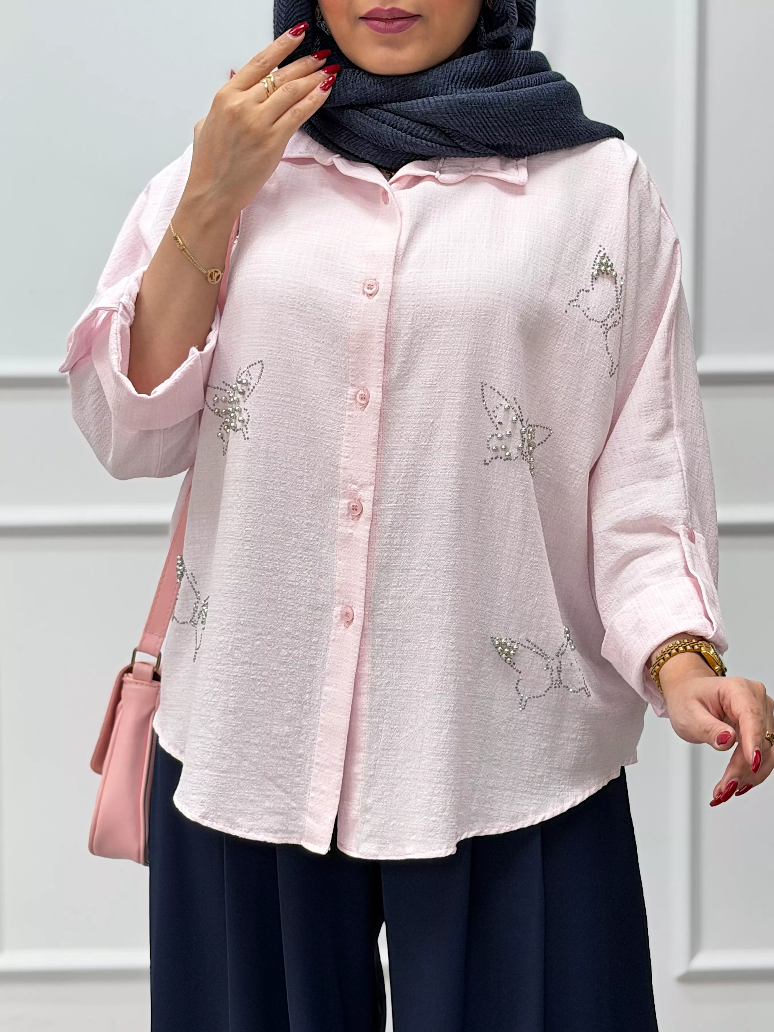 شومیز پروانه مرواریدی