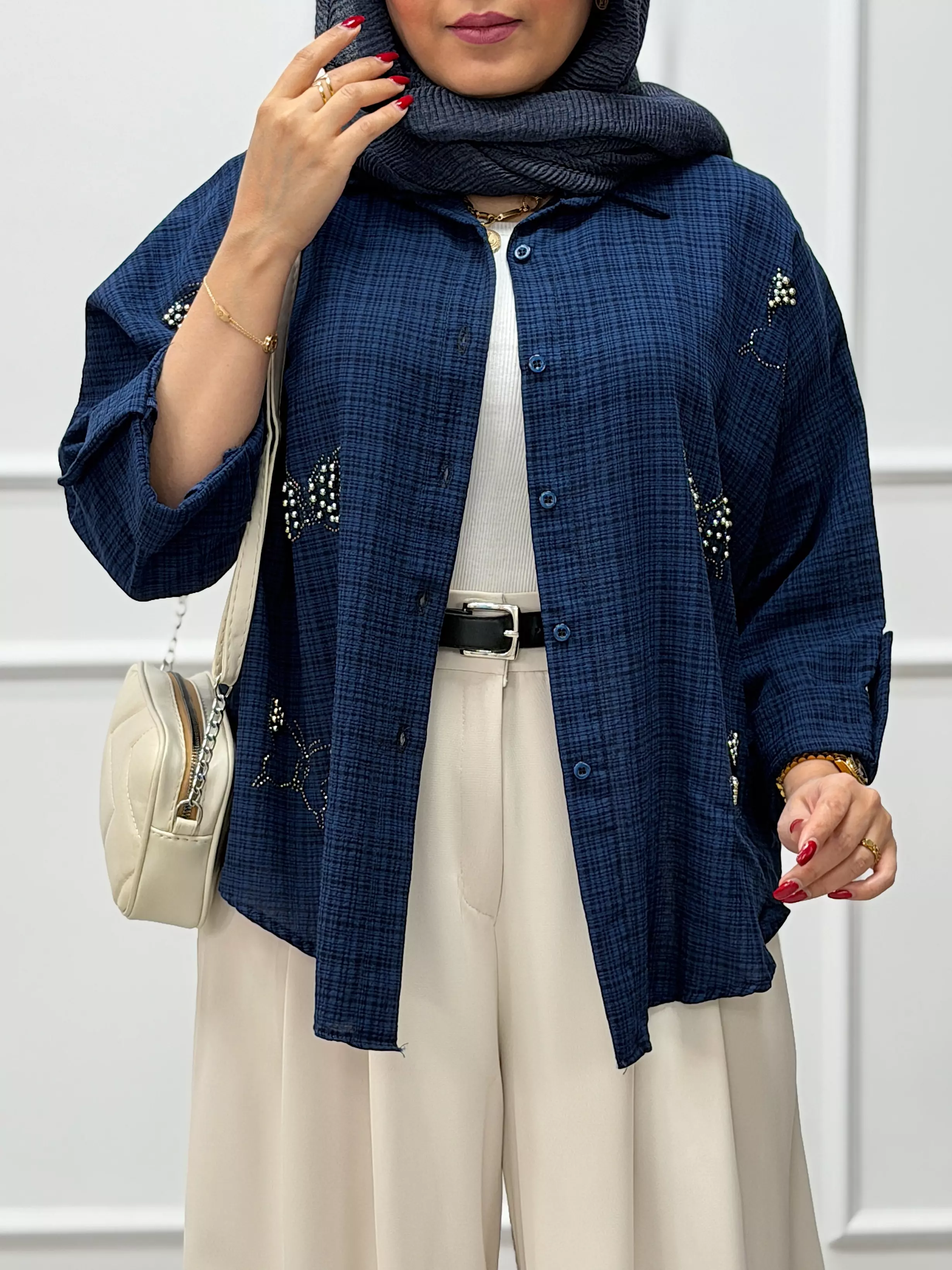 شومیز پروانه مرواریدی