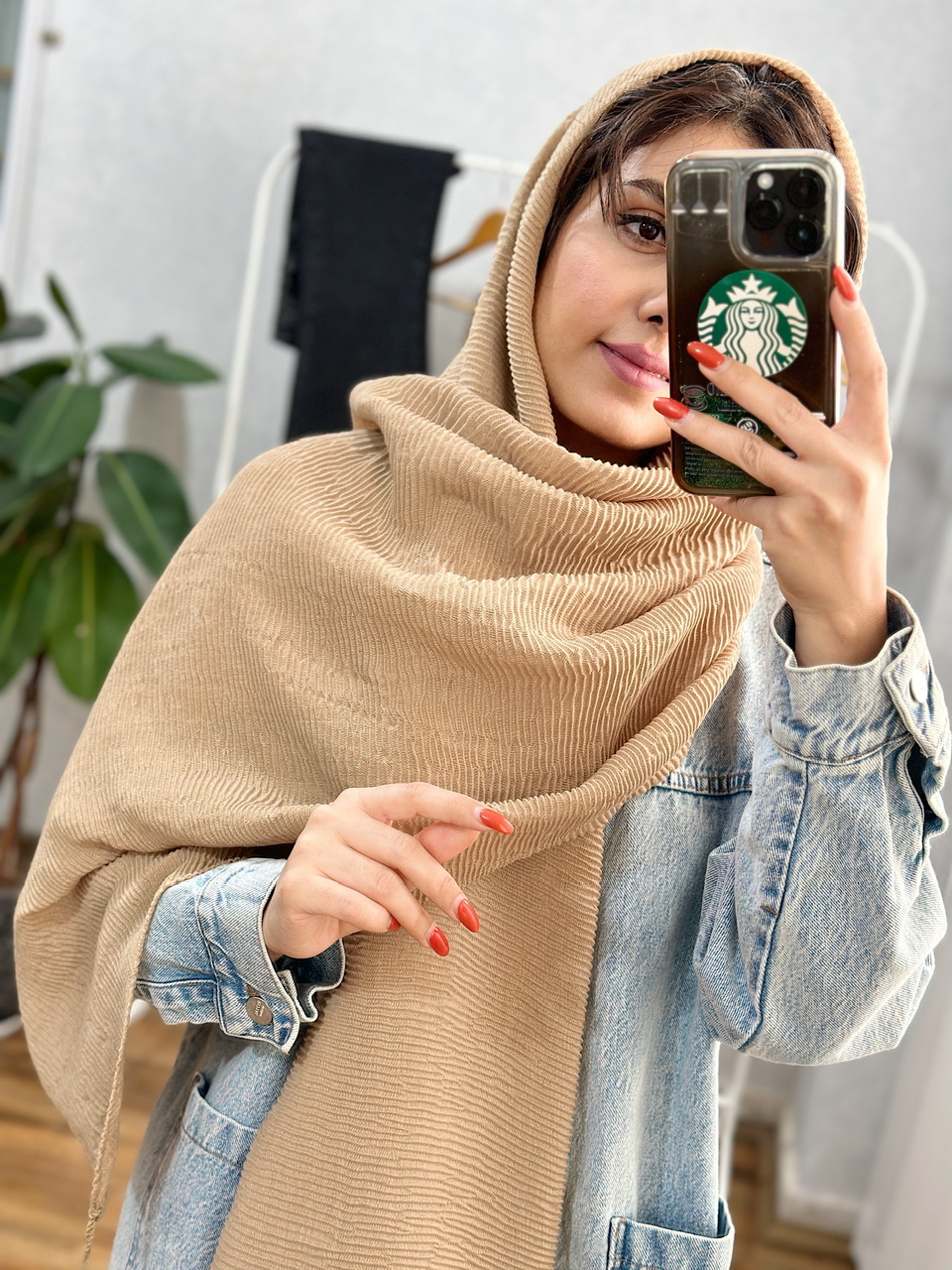 شال سایه پاییزه کرم