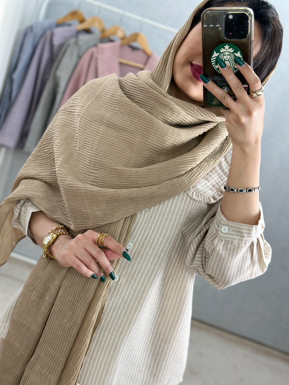 شال ندا نسکافه ای