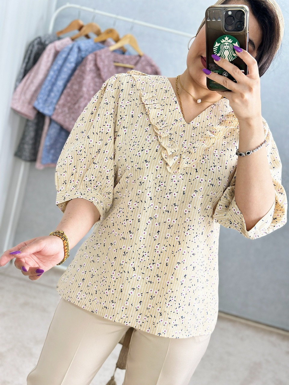 شومیز گل خمیری