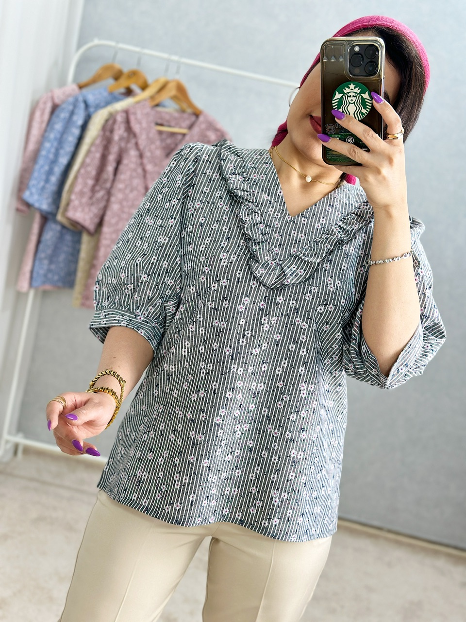 شومیز گل خمیری