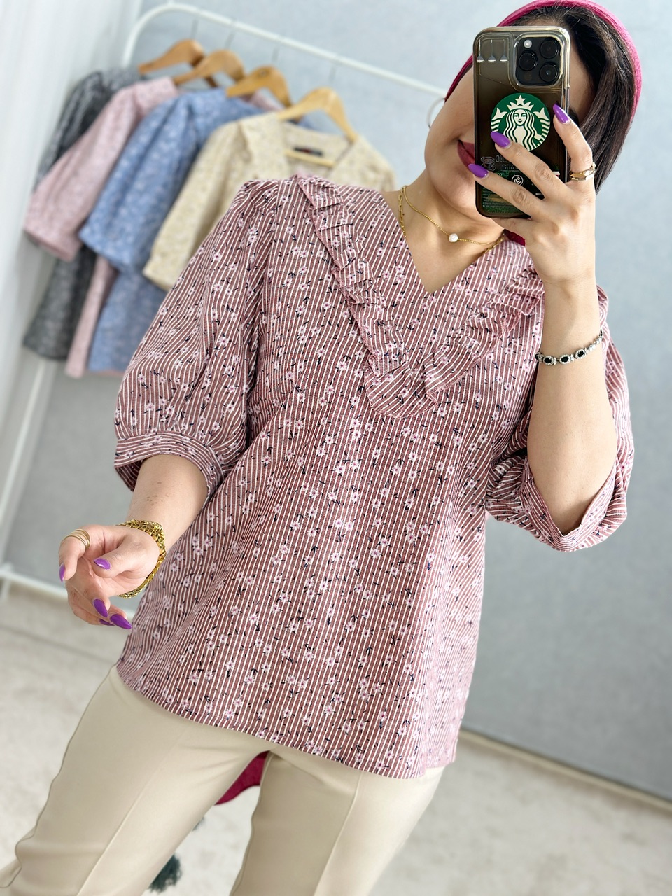 شومیز گل خمیری