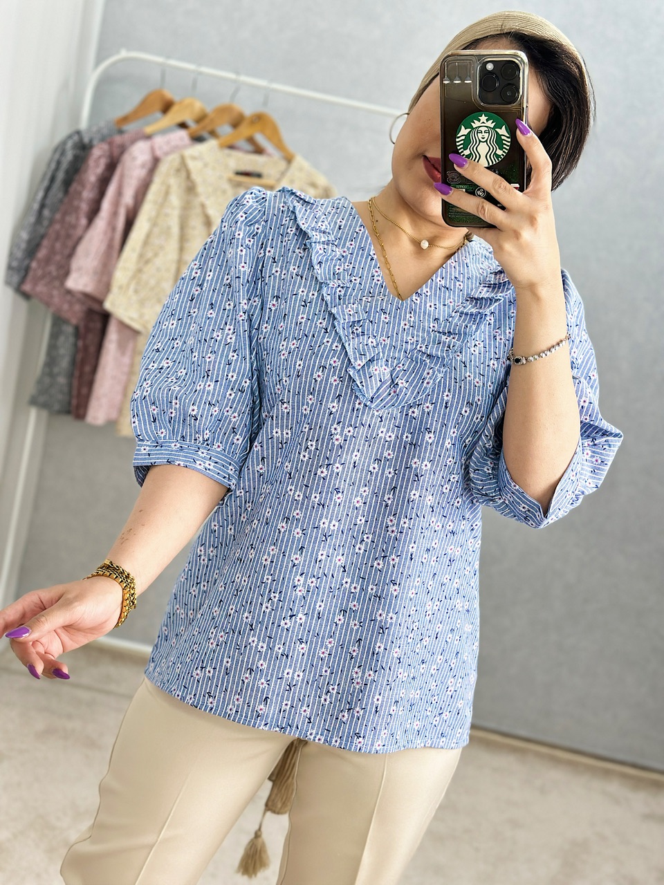 شومیز گل خمیری