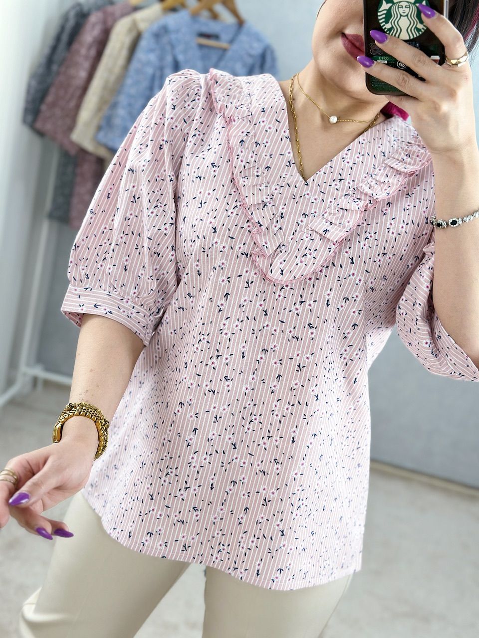 شومیز گل خمیری