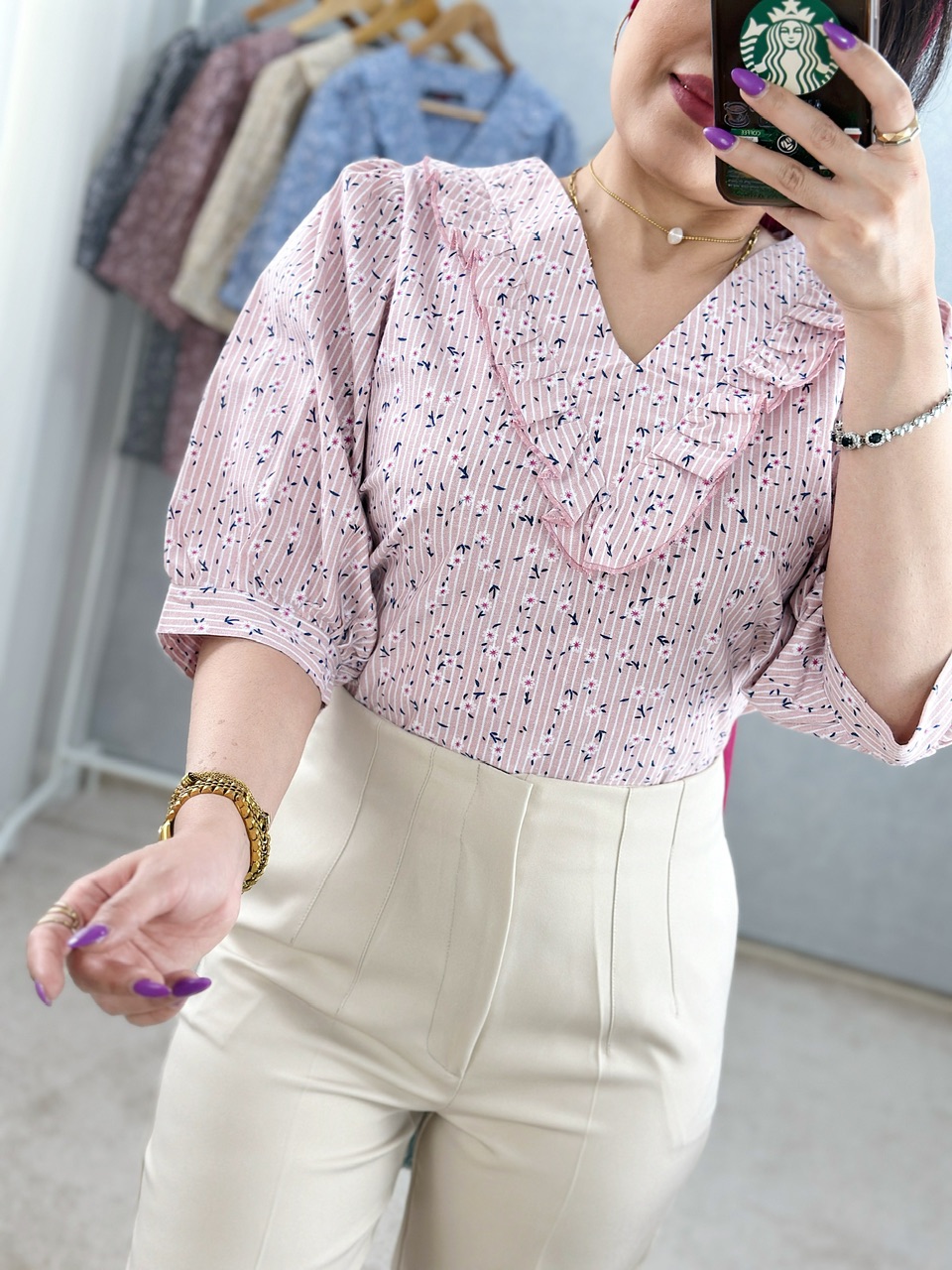 شومیز گل خمیری