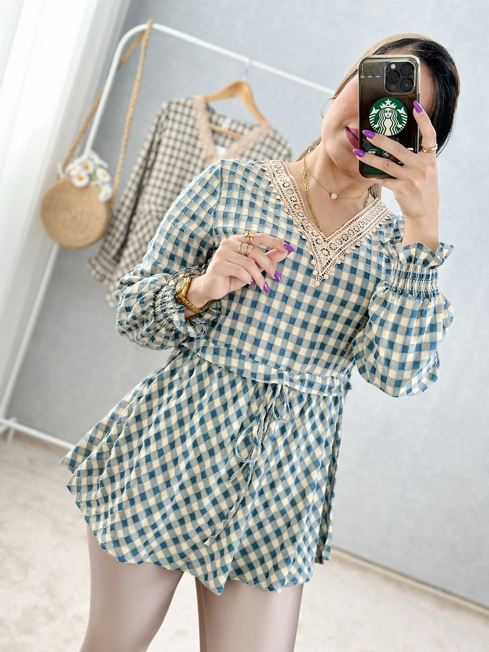 تونیک چهارخونه لاله