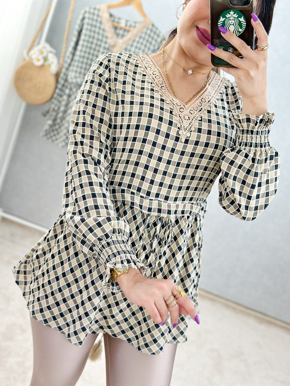 تونیک چهارخونه لاله