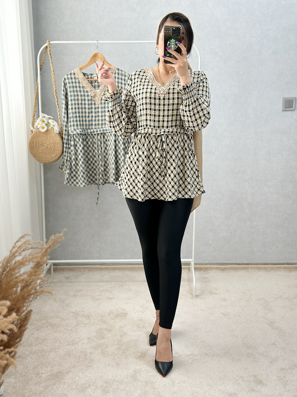 تونیک چهارخونه لاله