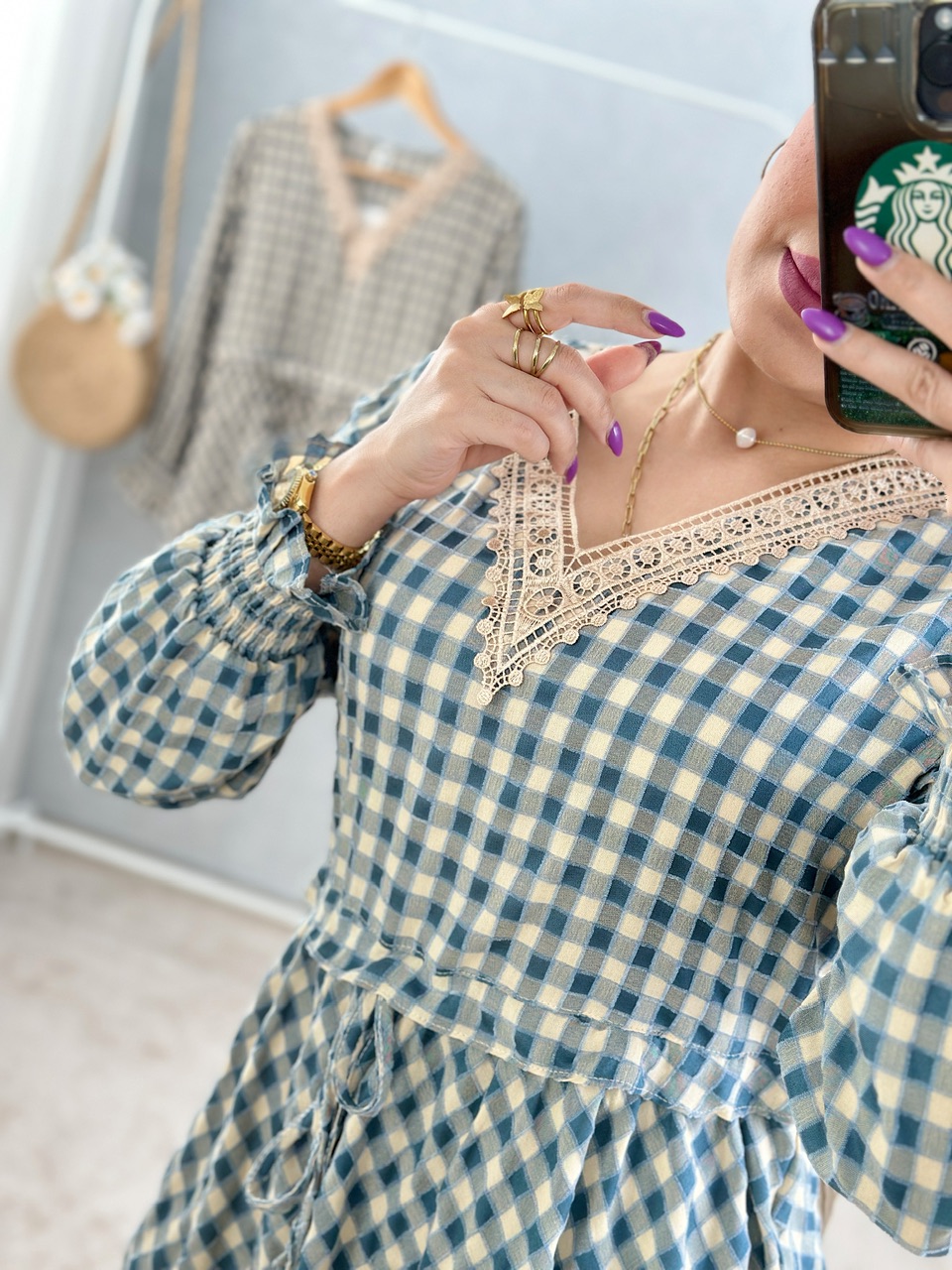 تونیک چهارخونه لاله