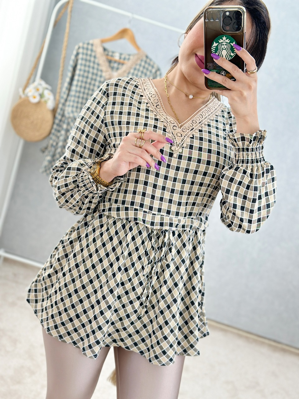 تونیک چهارخونه لاله