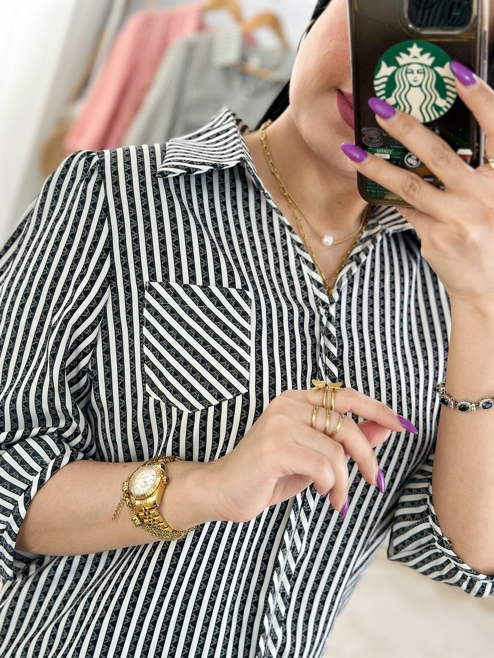 شومیز کلاسیک راه راه