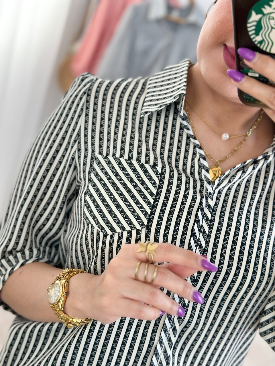 شومیز کلاسیک راه راه