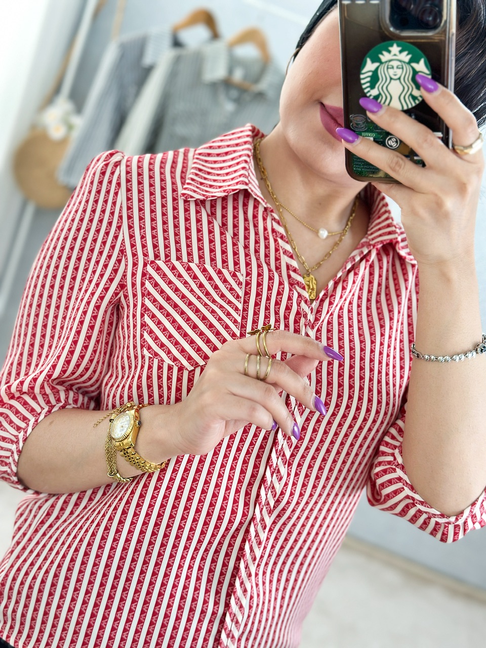 شومیز کلاسیک راه راه