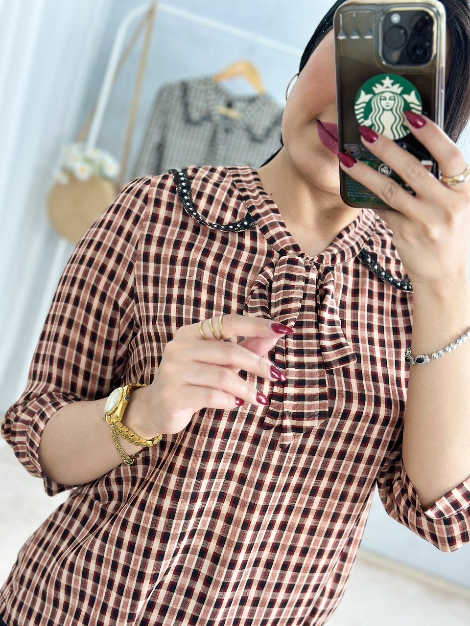 شومیز یقه نگین