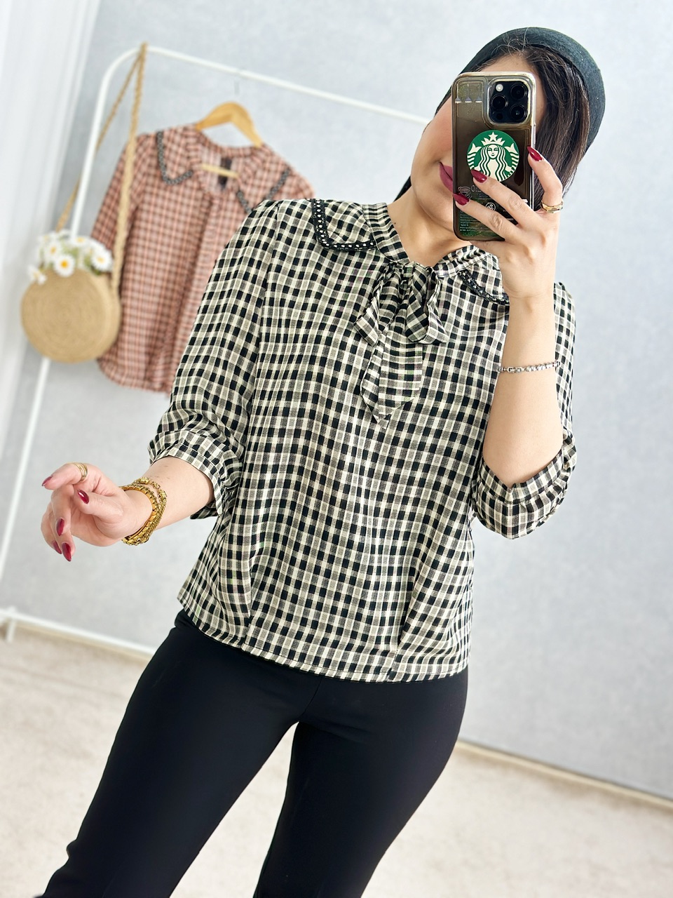 شومیز یقه نگین