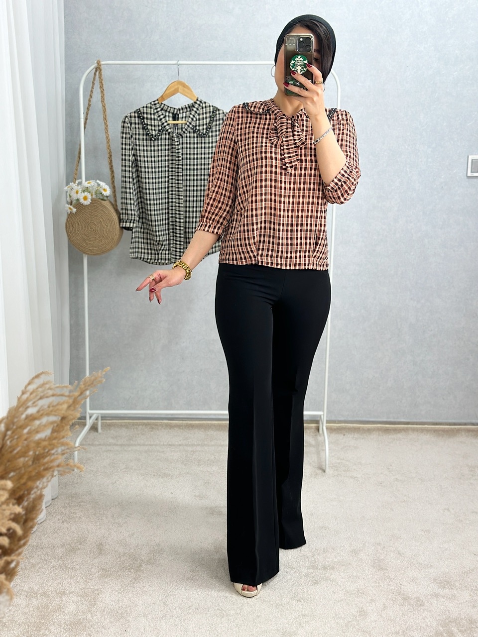 شومیز یقه نگین