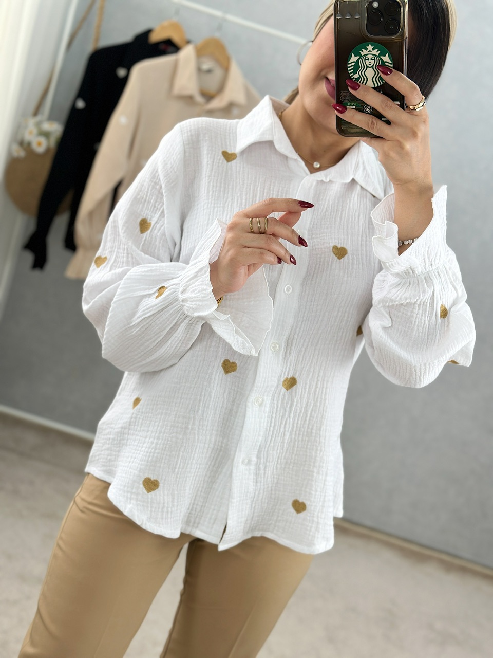 شومیز قلب گلدوزی