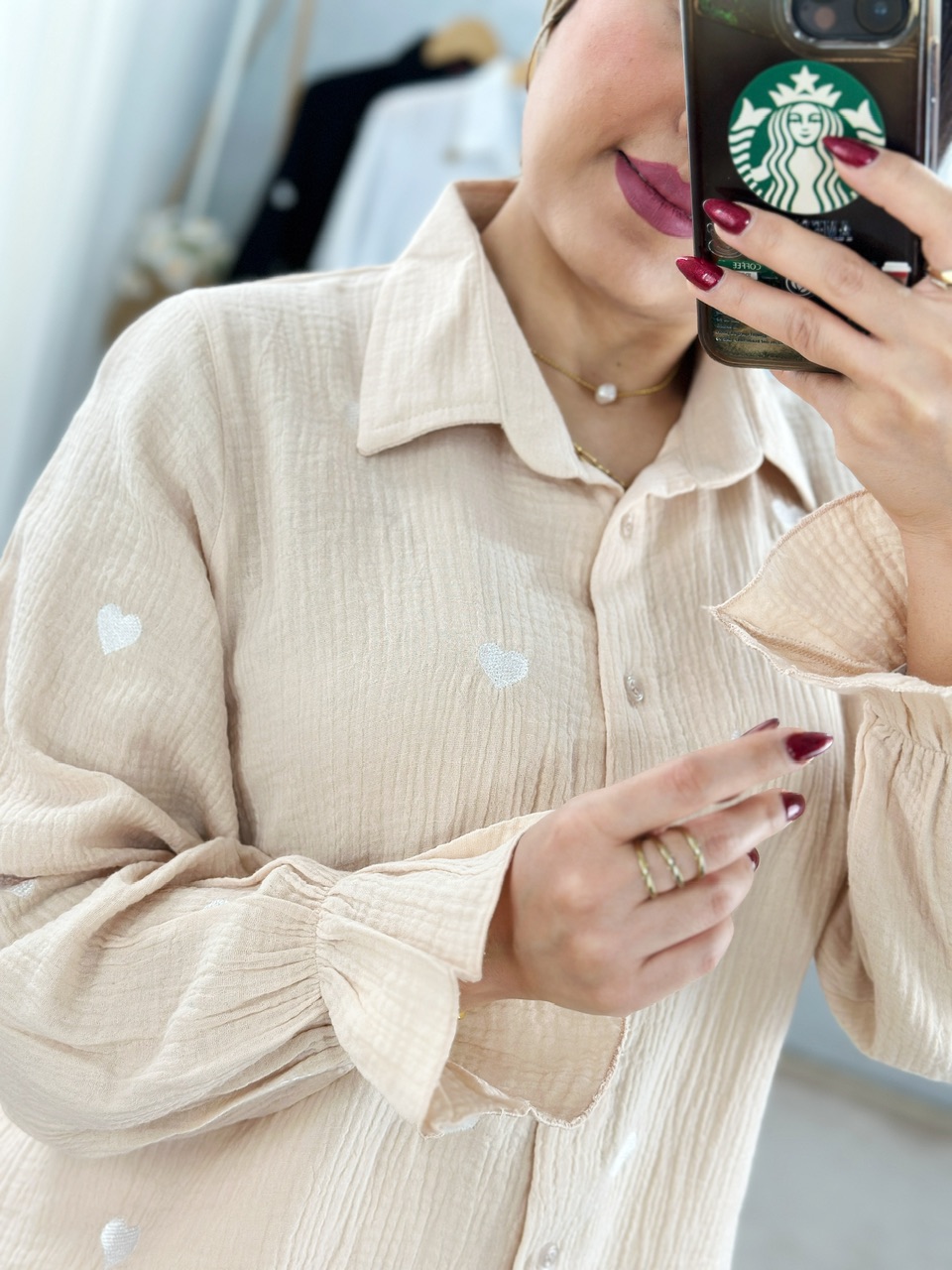 شومیز قلب گلدوزی