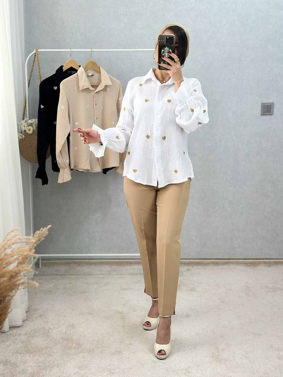 شومیز قلب گلدوزی