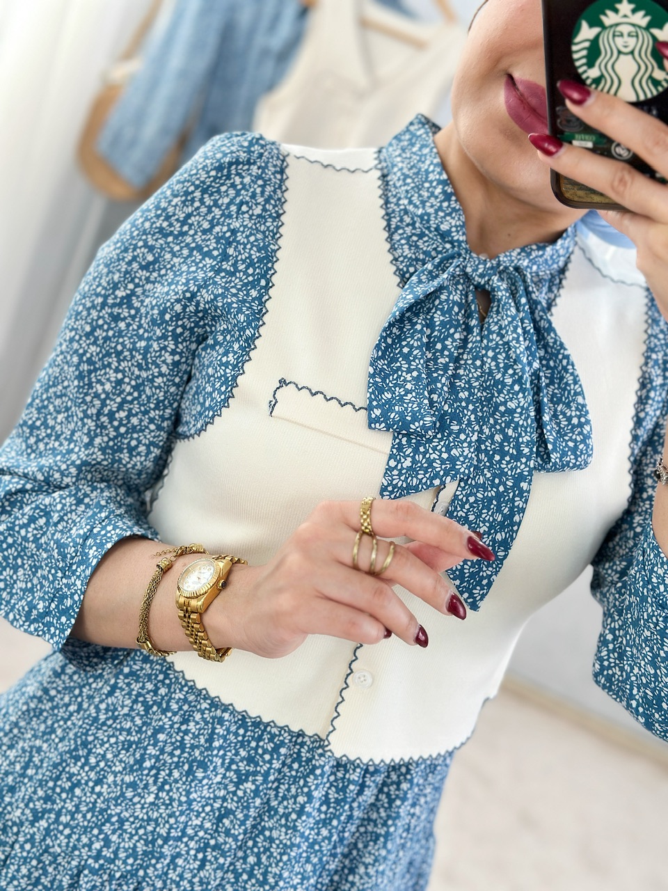 پیراهن دو تیکه حریر آسمان