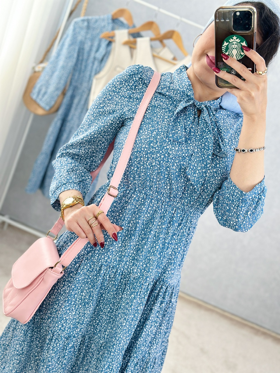 پیراهن دو تیکه حریر آسمان