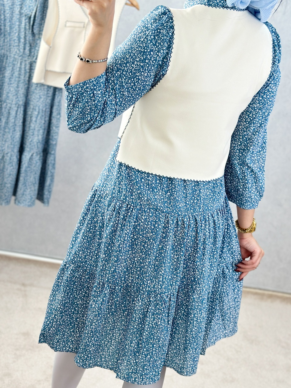 پیراهن دو تیکه حریر آسمان