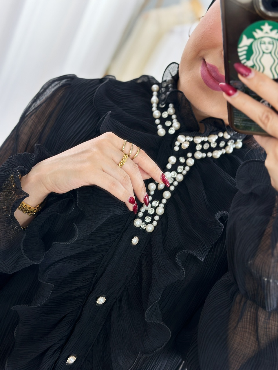 شومیز پرنسسی مروارید