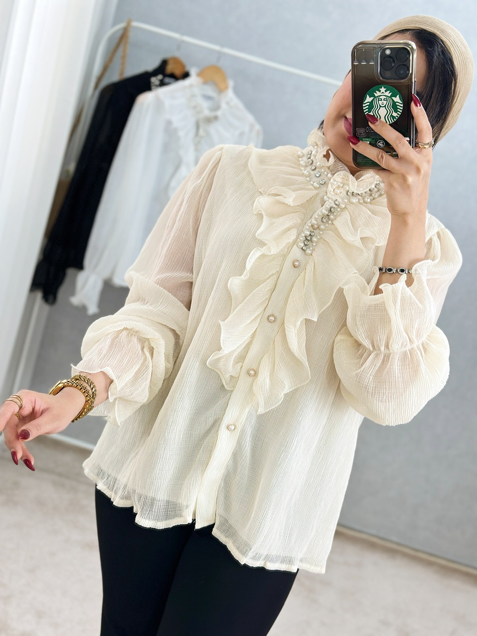 شومیز پرنسسی مروارید